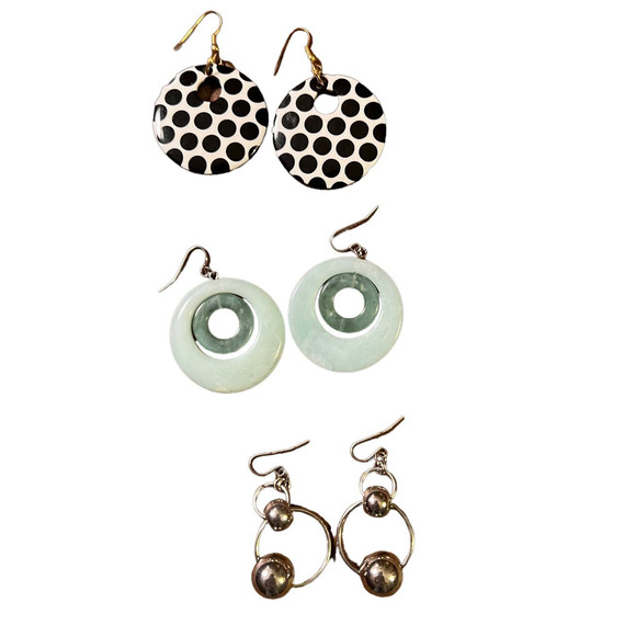 Lot of 3 Pairs French Hook Fashion Earrings - Picture 1 of 8